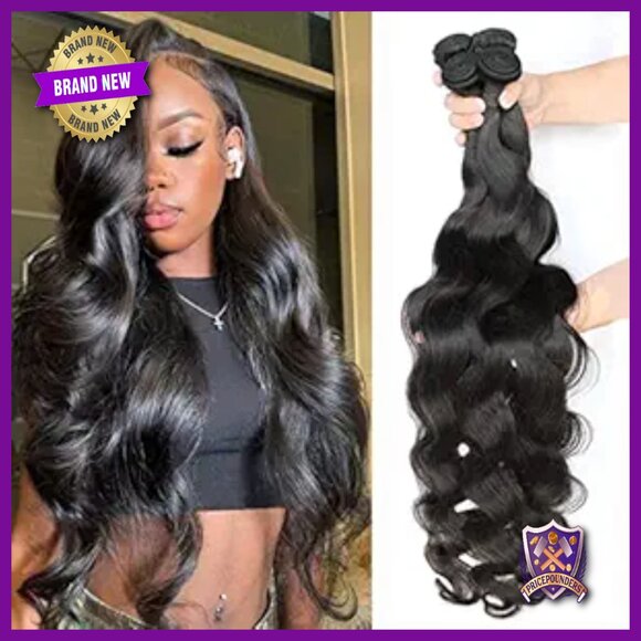 Body Wave Human Hair Extensions 4 Bundles 16-18 Inch Brazilian Virgin Hair